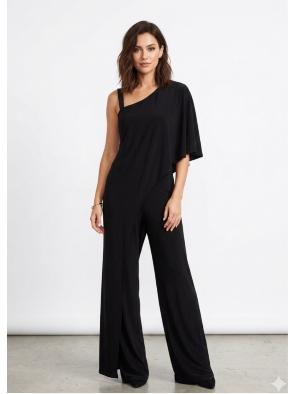 Laura Women's One-Shoulder Jumpsuit Black Size M. 1999